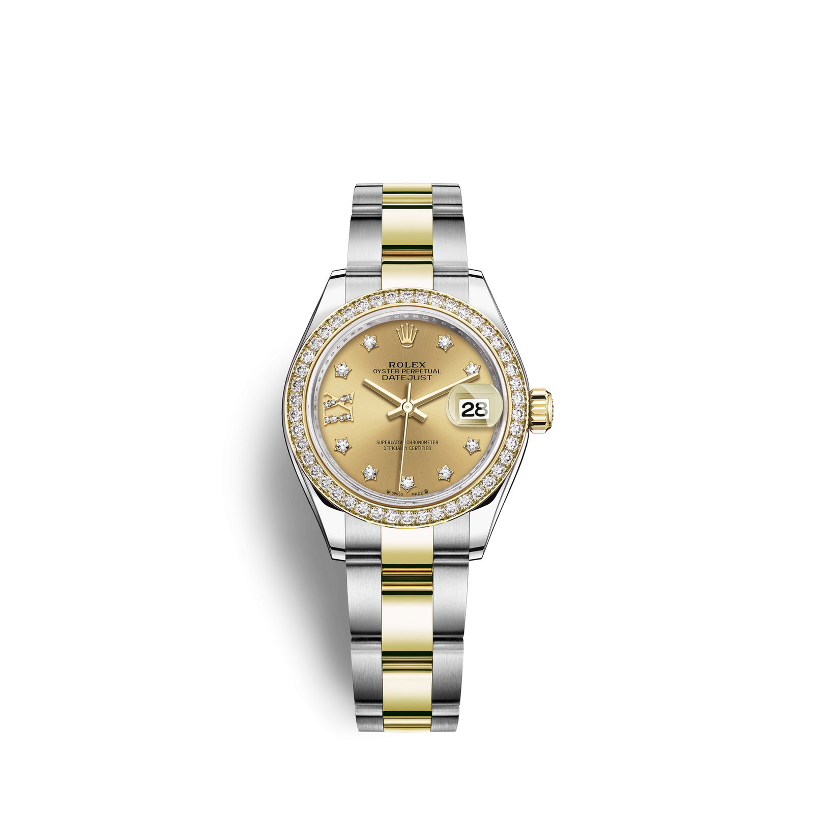Rolex Lady-Datejust Oyster 28 mm Oystersteel yellow gold and diamonds 279383RBR-0022 New (Pre-order)
