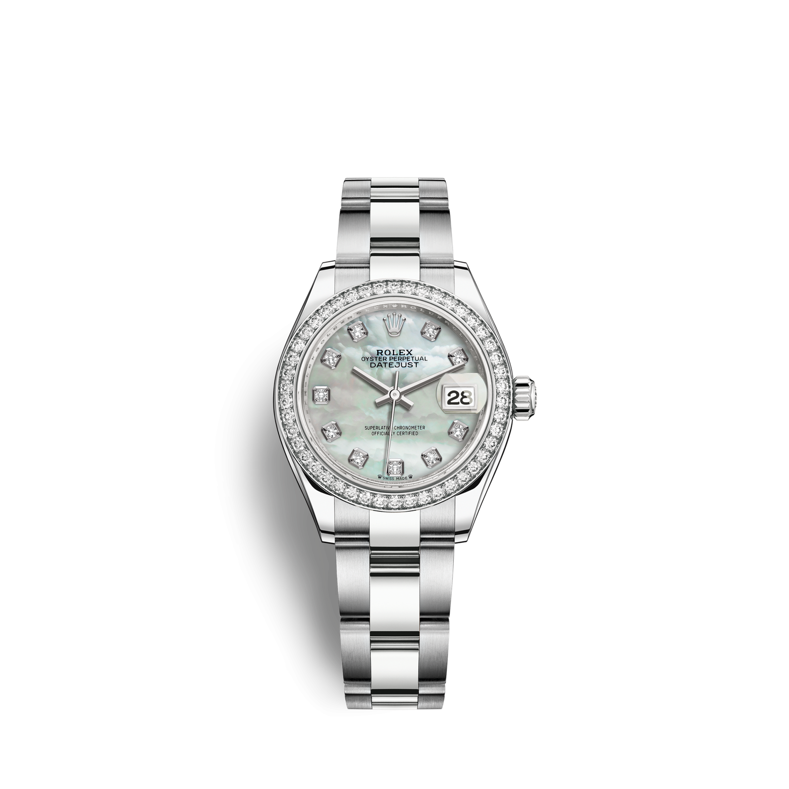 Rolex Lady-Datejust Oyster 28 mm Oystersteel white gold and diamonds 279384RBR-0012 New (Pre-order)