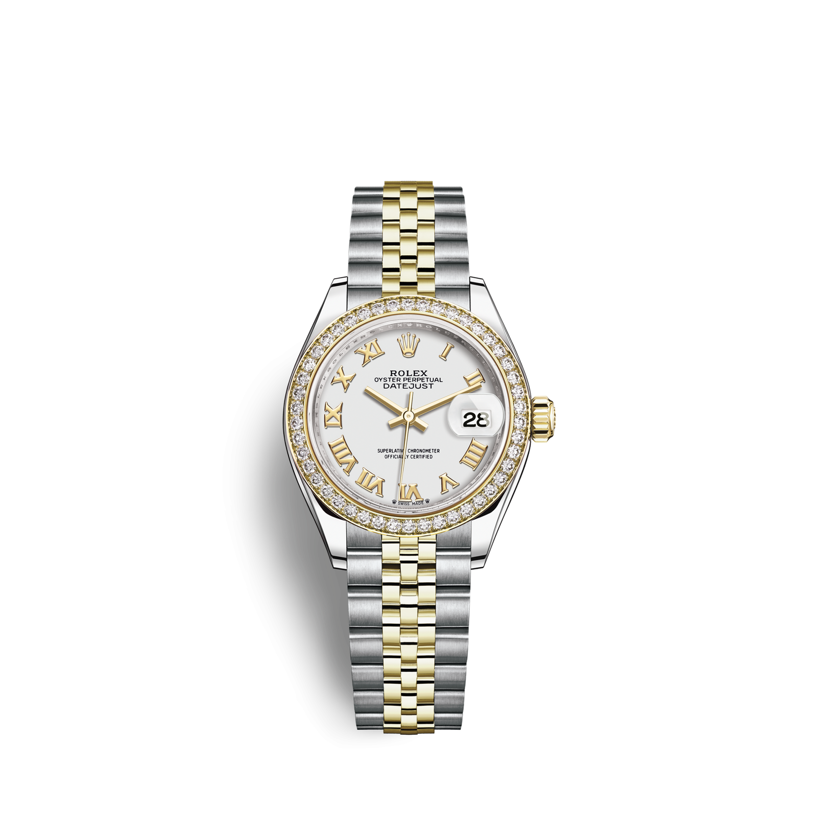 Rolex Lady-Datejust Oyster 28 mm Oystersteel yellow gold and diamonds 279383RBR-0023 New (Pre-order)