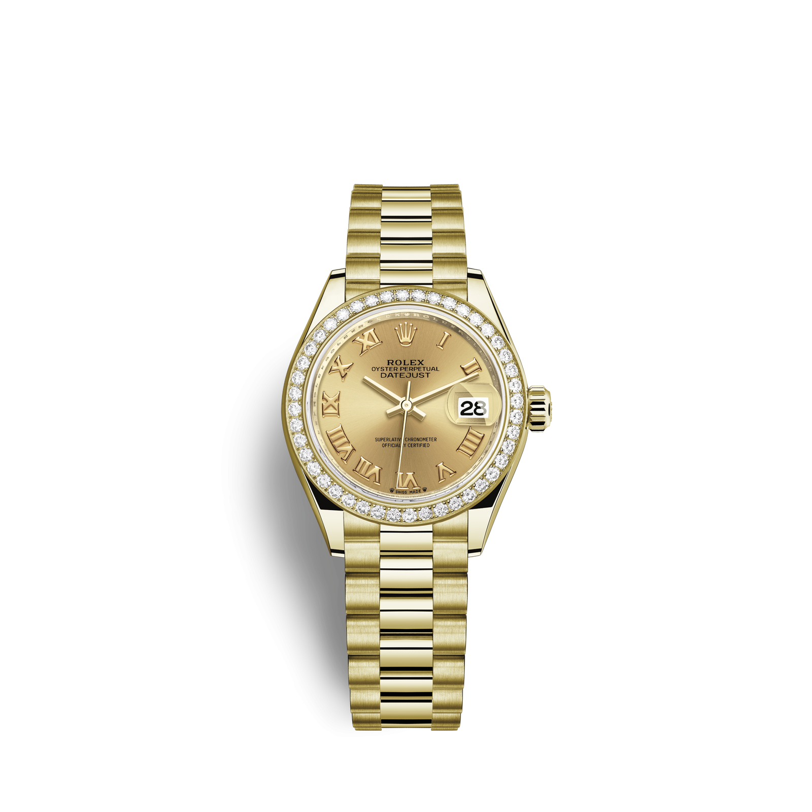 Rolex Lady-Datejust Oyster 28 mm yellow gold and diamonds 279138RBR-0021 New (Pre-order)